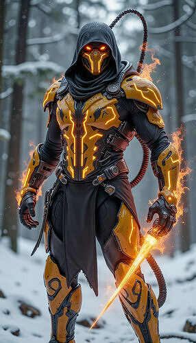 Scorpion From Mortal Kombat Reimagined As A Futuri Free 3D model