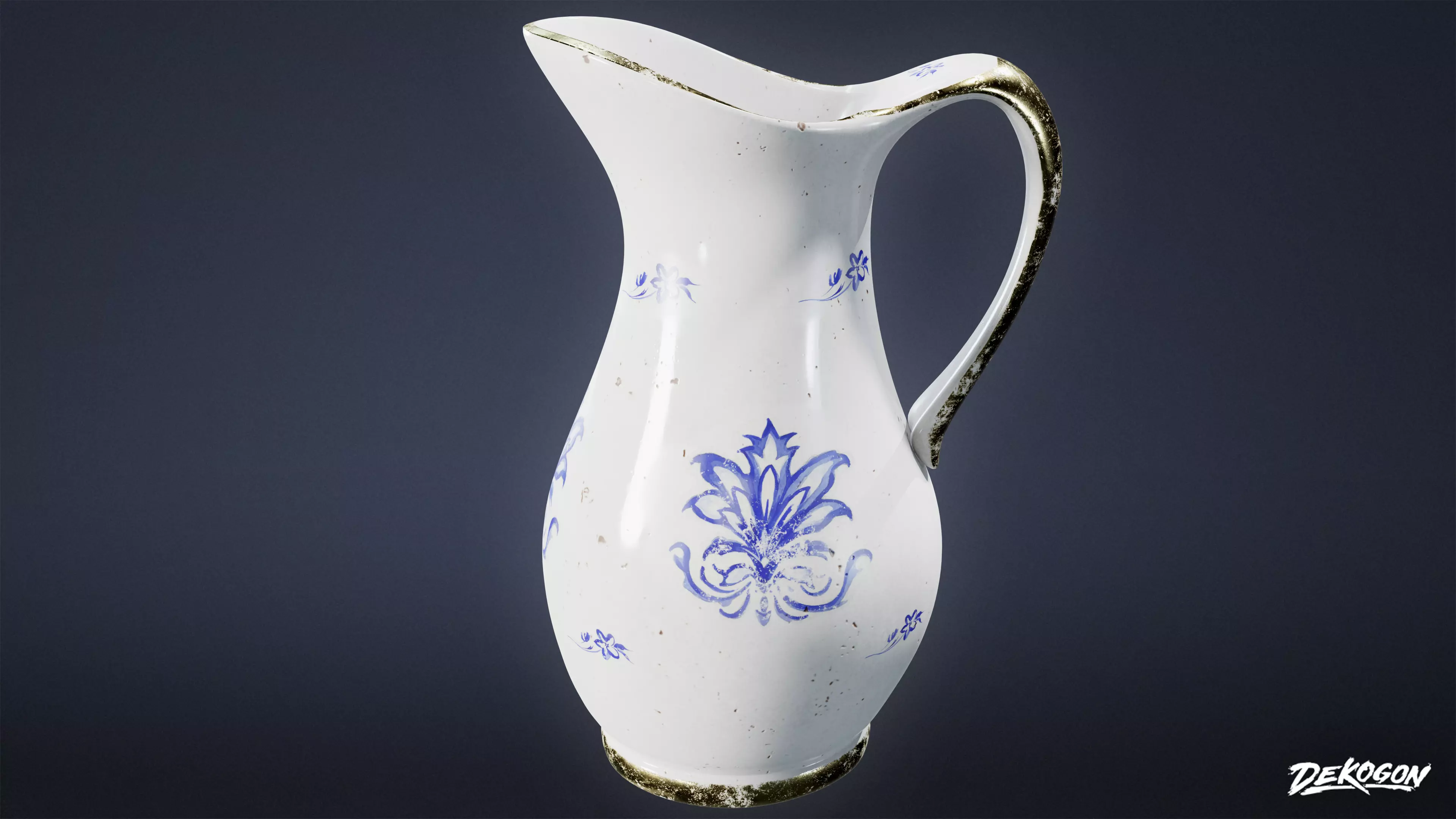 VICTORIAN - Water Pitcher 01 - LOW POLY AND NANITE Low-poly 3D model_0