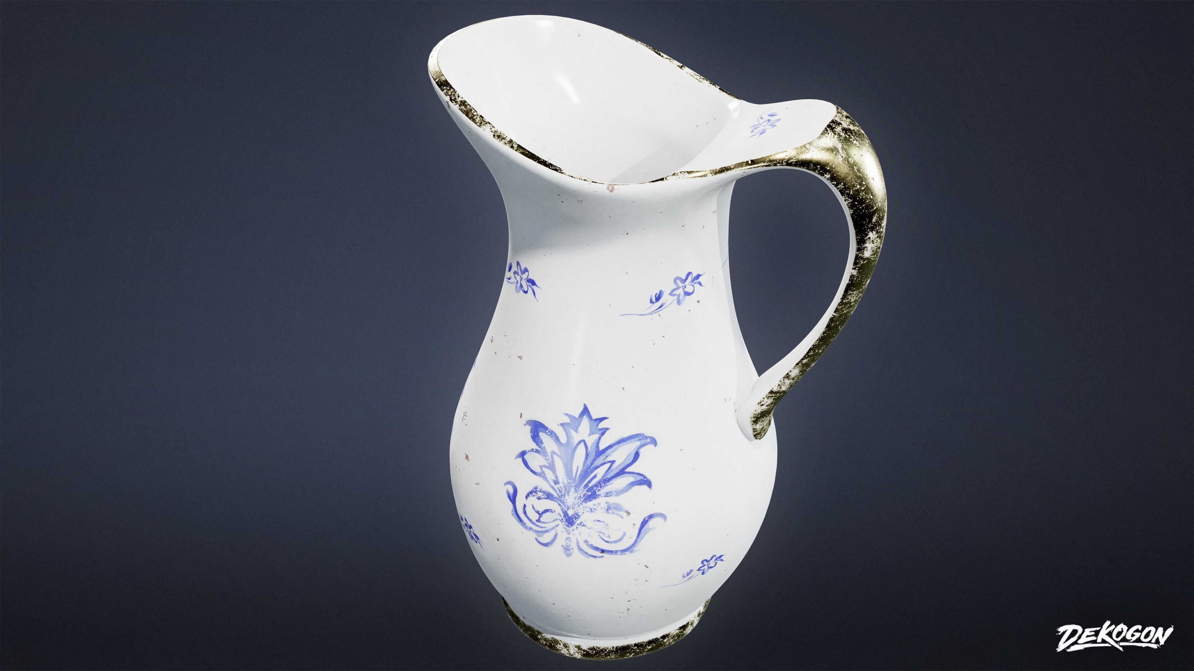 VICTORIAN - Water Pitcher 01 - LOW POLY AND NANITE Low-poly 3D model_3