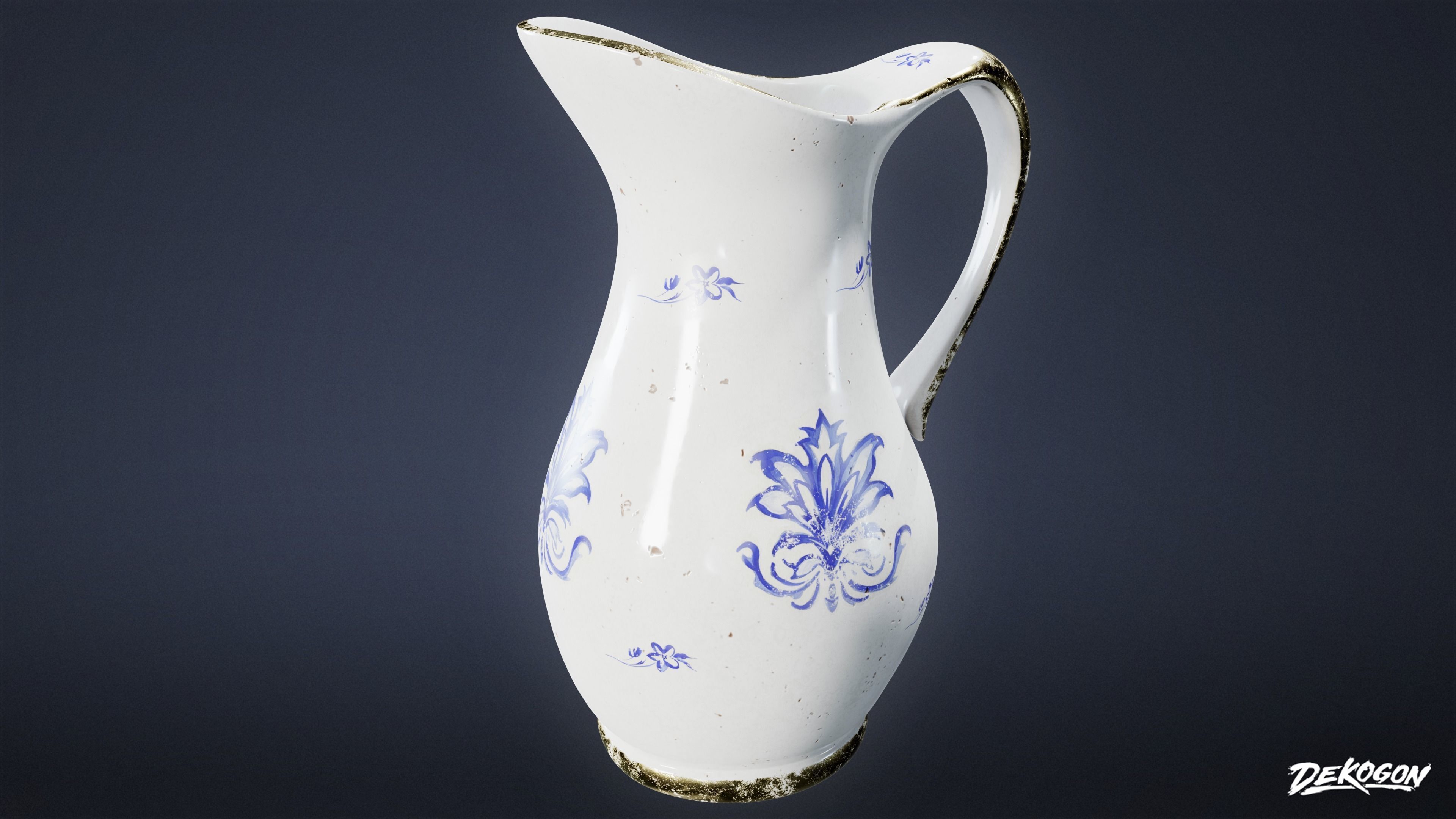 VICTORIAN - Water Pitcher 01 - LOW POLY AND NANITE Low-poly 3D model_1