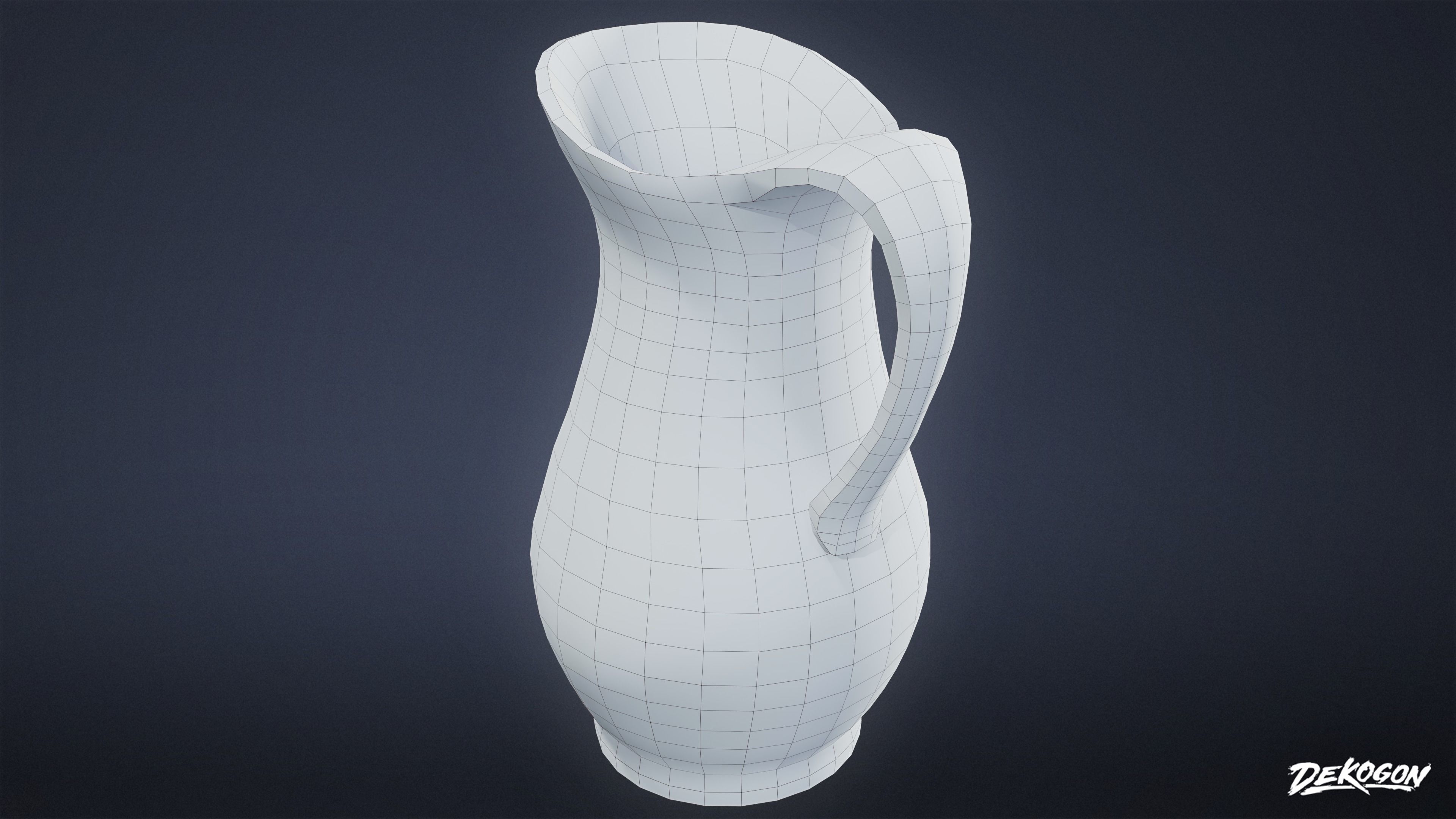 VICTORIAN - Water Pitcher 01 - LOW POLY AND NANITE Low-poly 3D model_6