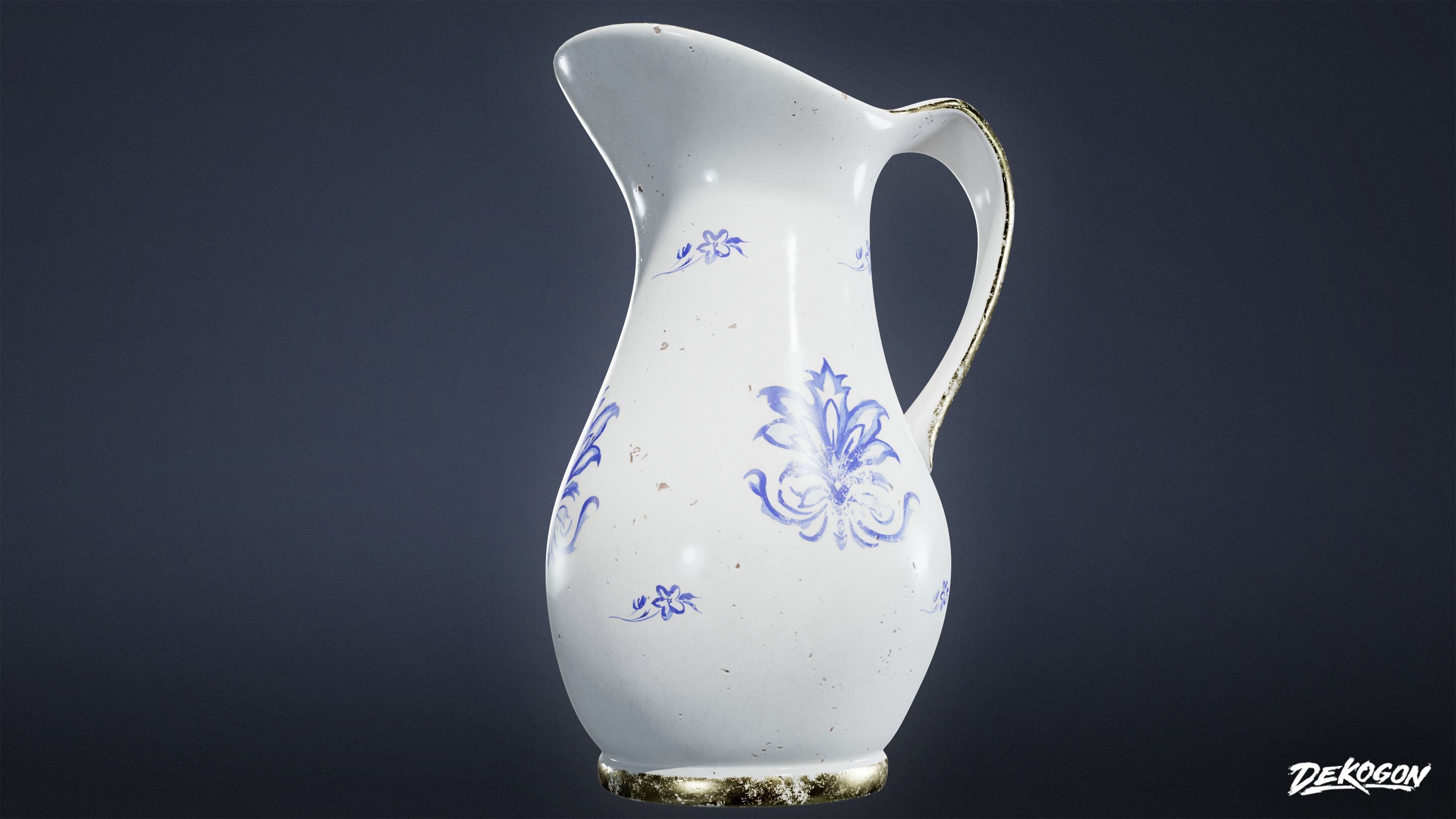 VICTORIAN - Water Pitcher 01 - LOW POLY AND NANITE Low-poly 3D model_4