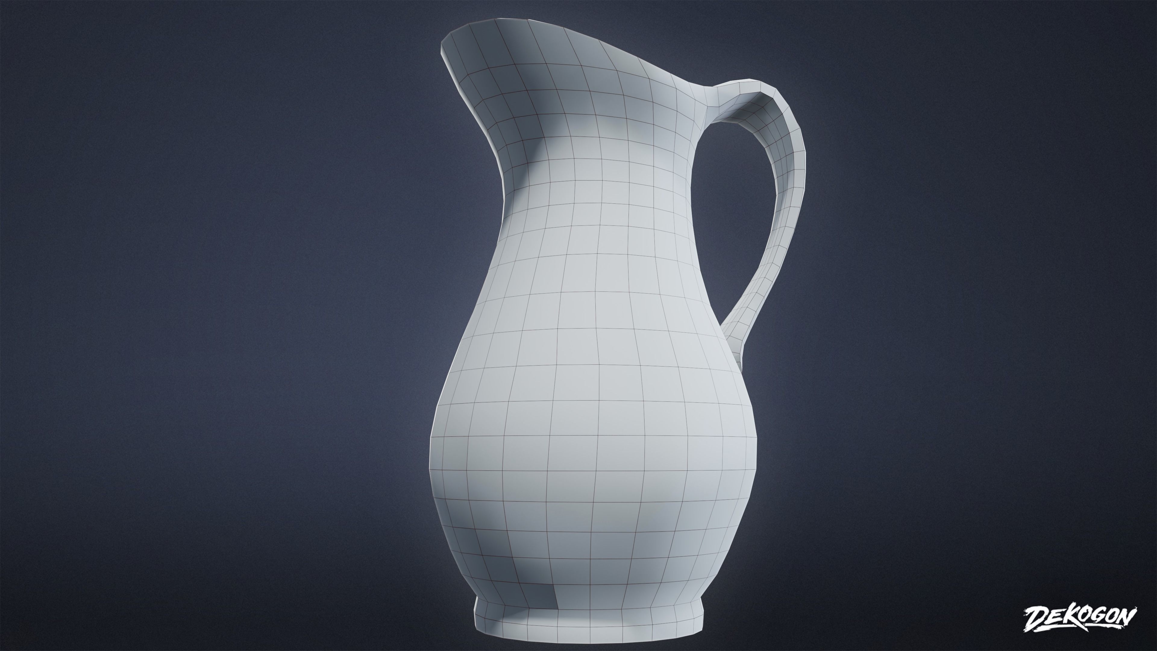 VICTORIAN - Water Pitcher 01 - LOW POLY AND NANITE Low-poly 3D model_5