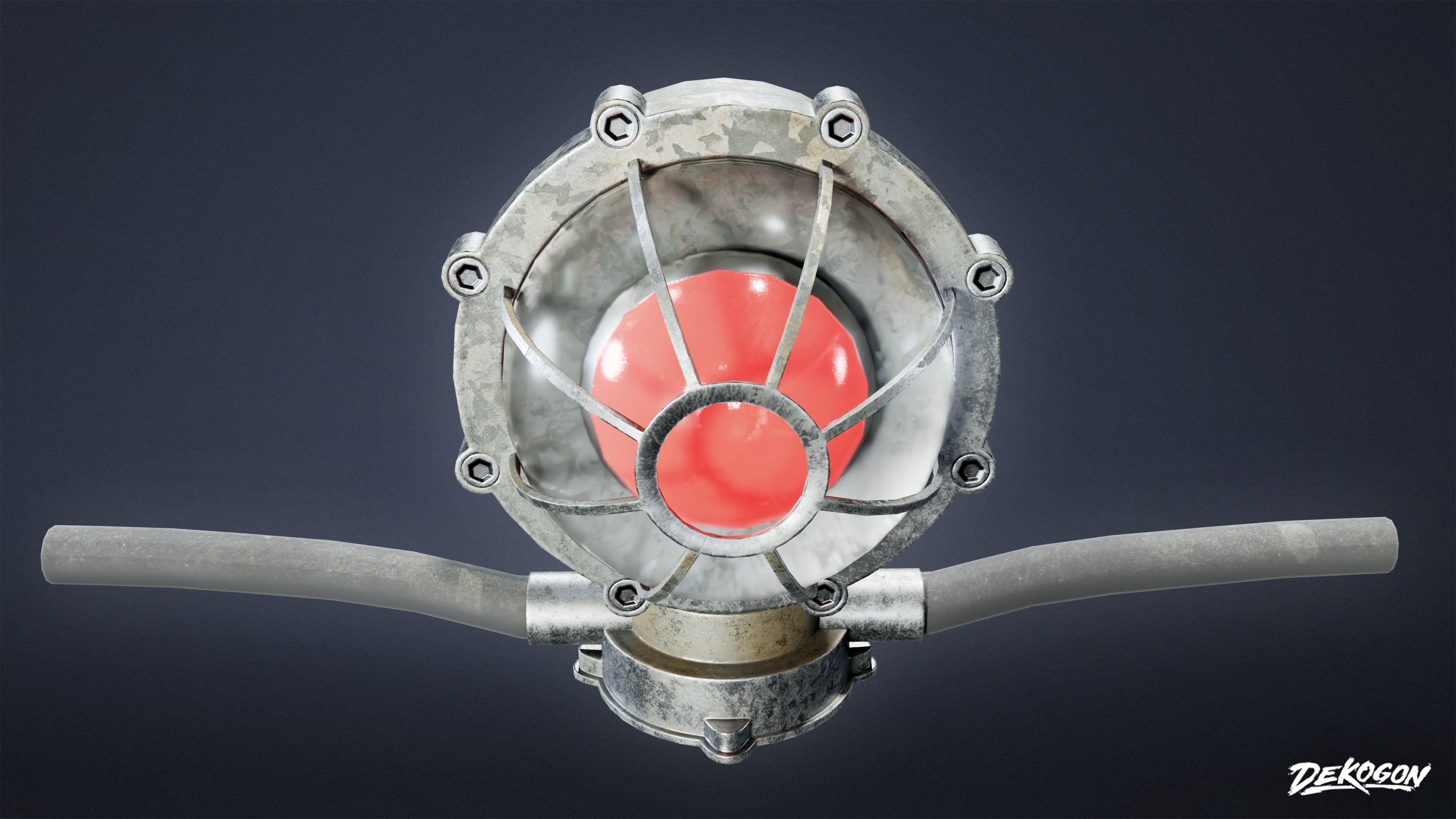 FIRING RANGE - Emergency Light 01 - LOW POLY Low-poly 3D model_2