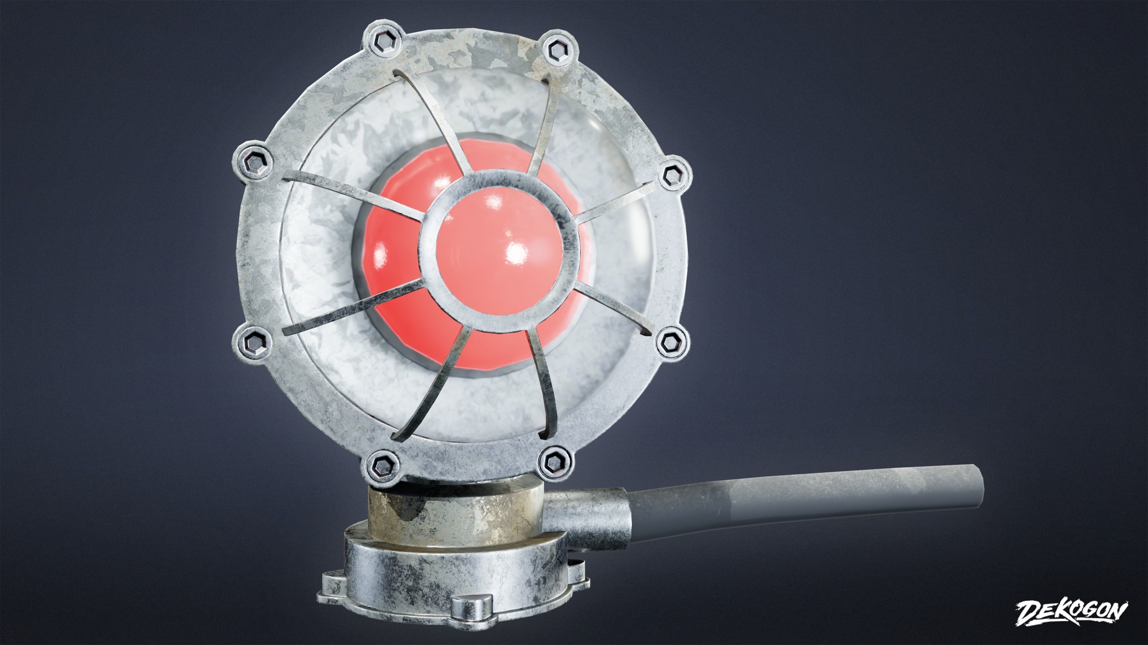 FIRING RANGE - Emergency Light 01 - LOW POLY Low-poly 3D model_6