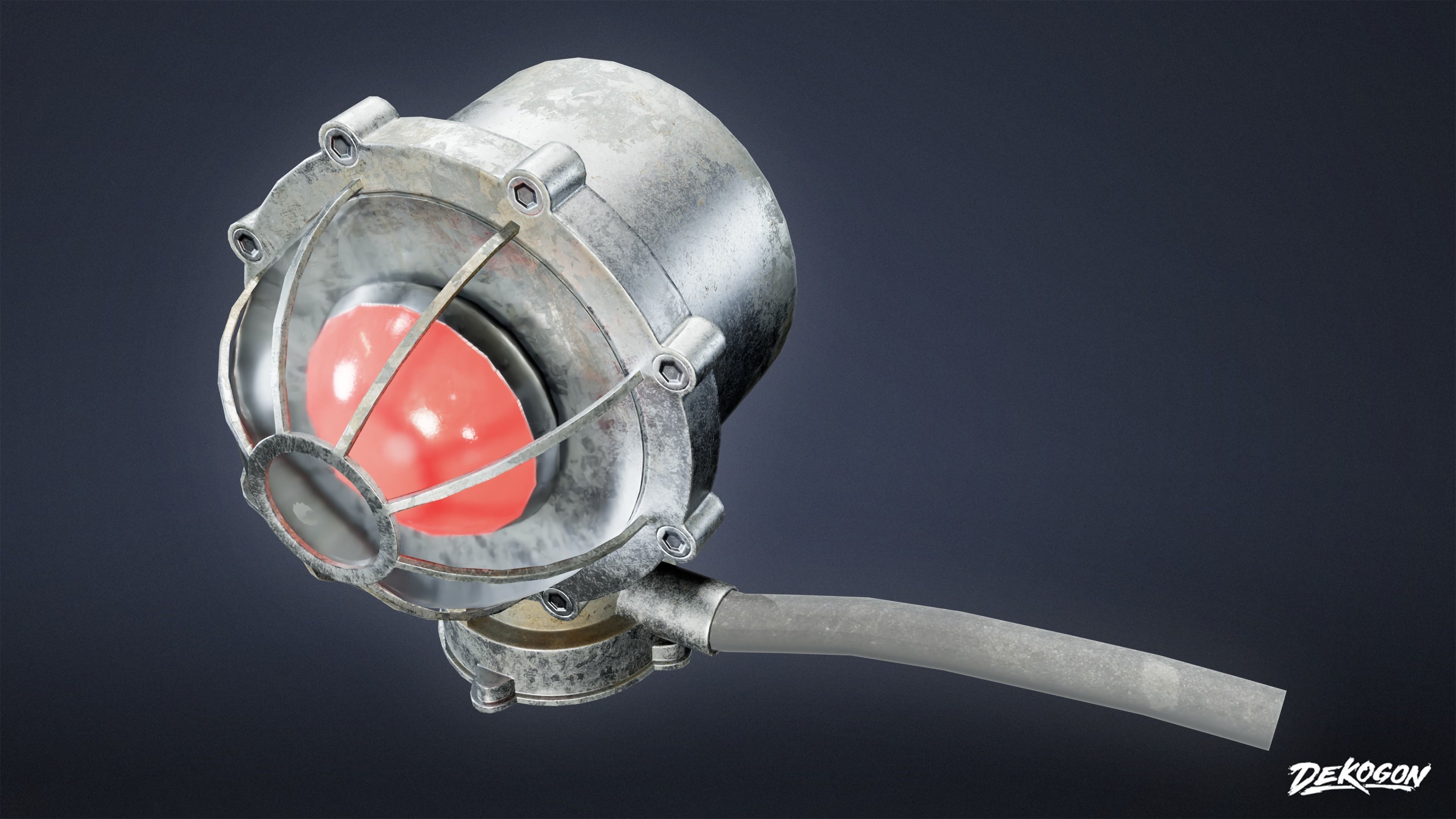 FIRING RANGE - Emergency Light 01 - LOW POLY Low-poly 3D model_5