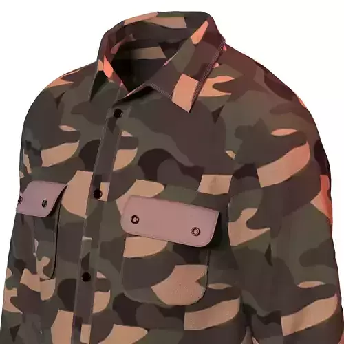 Woodland Camo Shirt  Low-poly 3D model