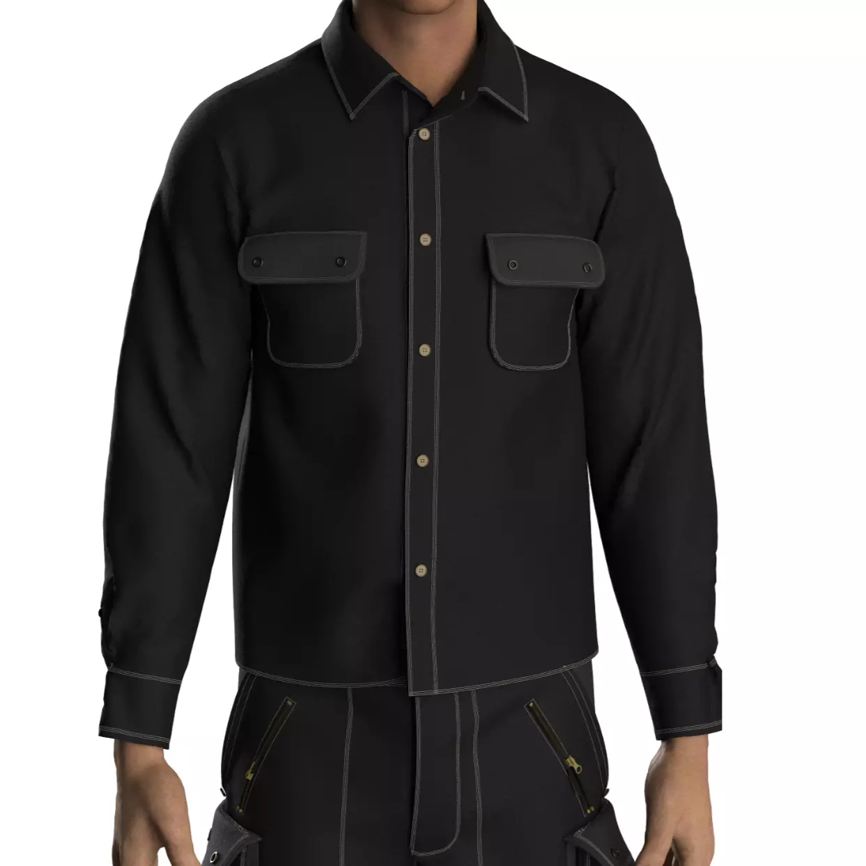 Black Shirt Low-poly 3D model