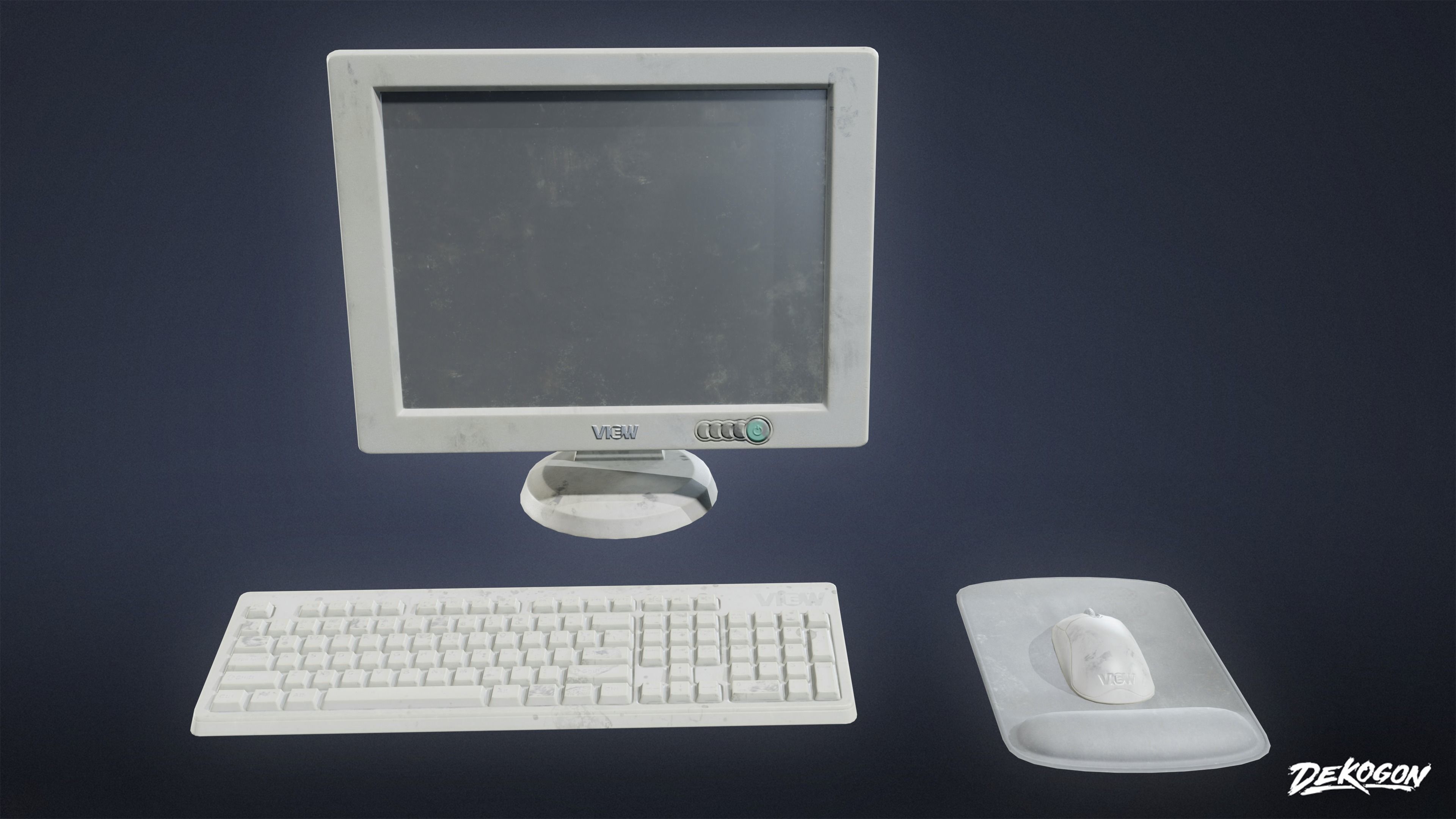 FIRING RANGE - Computer Set 01 - LOW POLY Low-poly 3D model_2