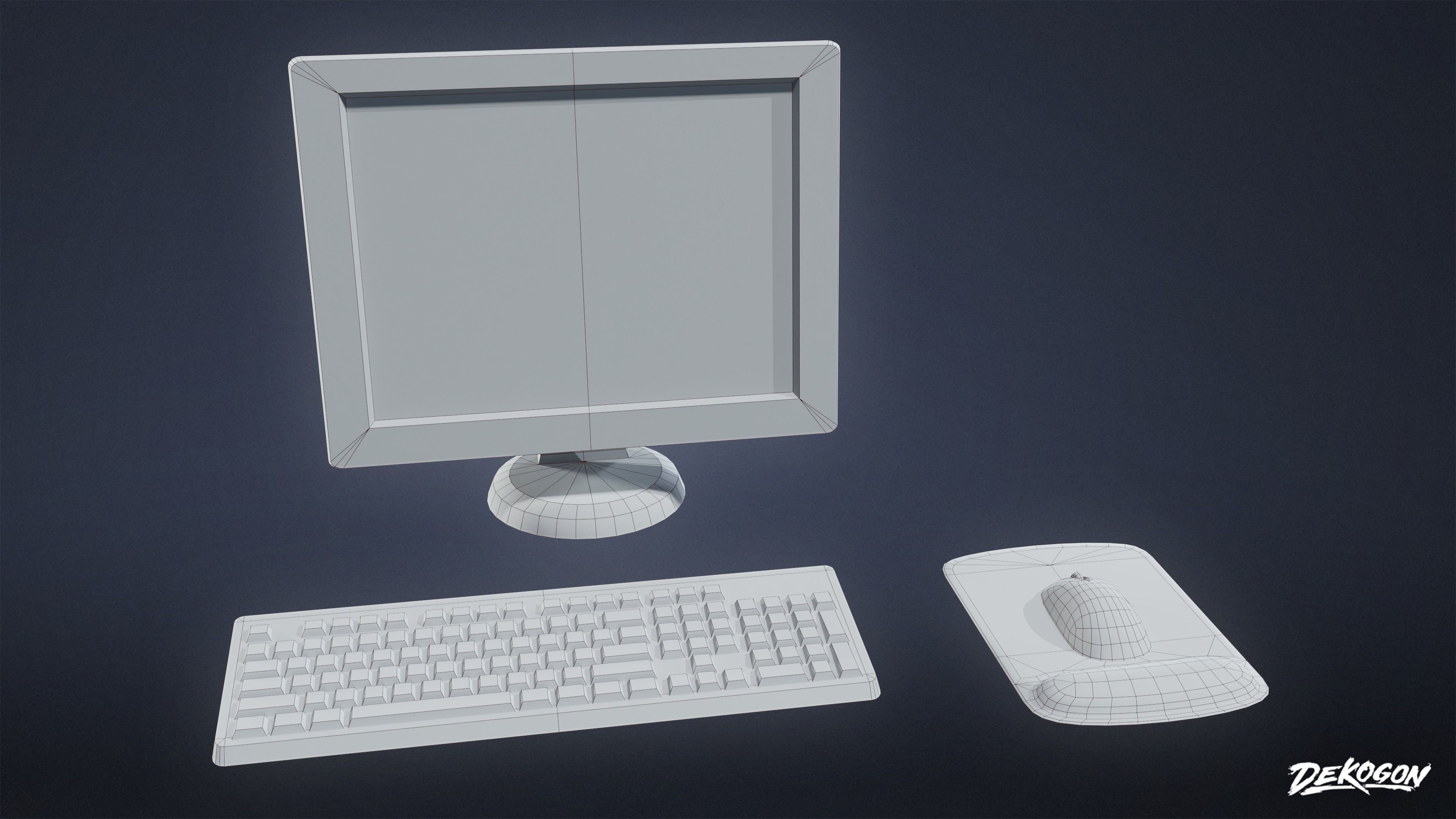 FIRING RANGE - Computer Set 01 - LOW POLY Low-poly 3D model_1