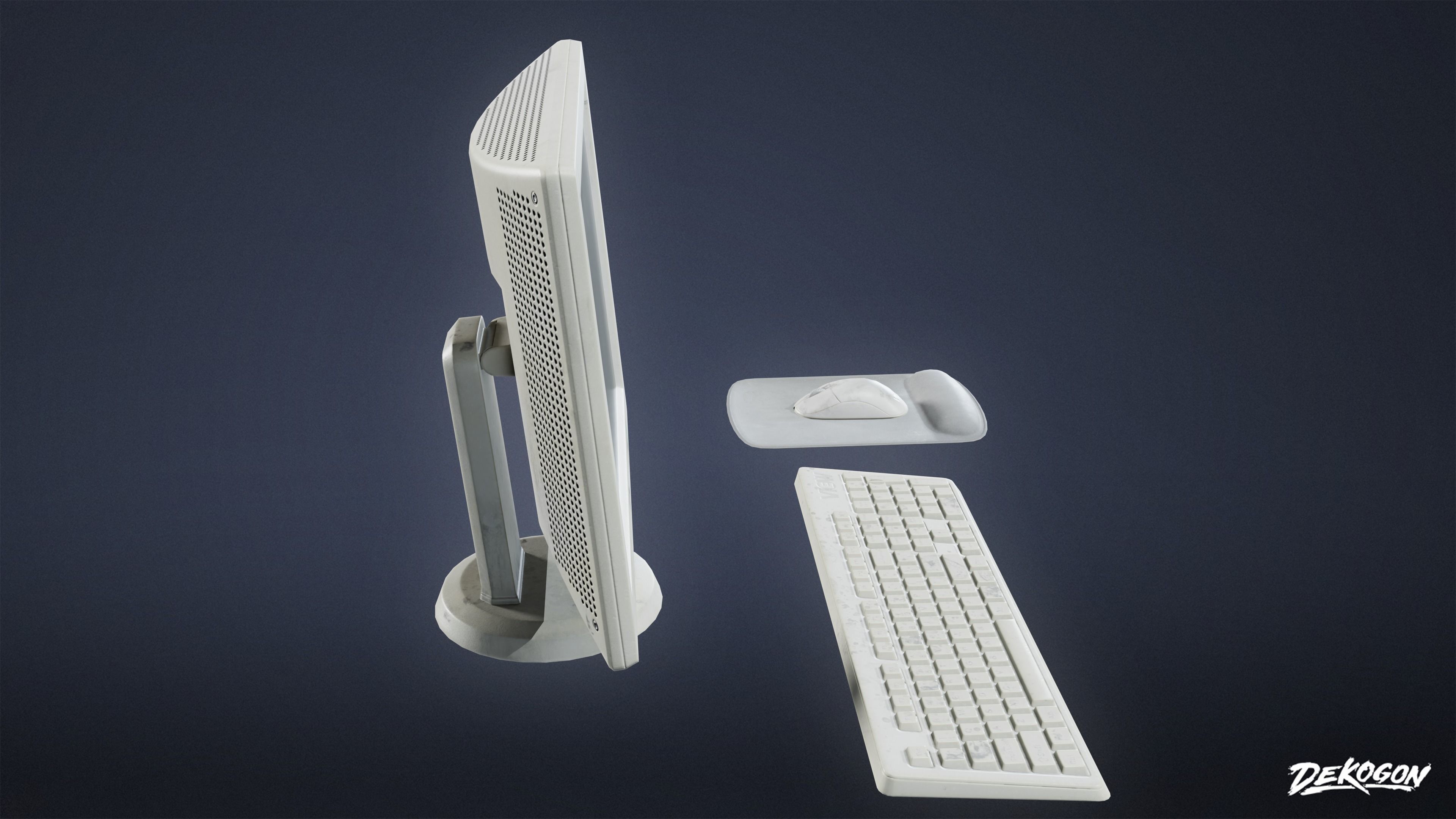 FIRING RANGE - Computer Set 01 - LOW POLY Low-poly 3D model_3