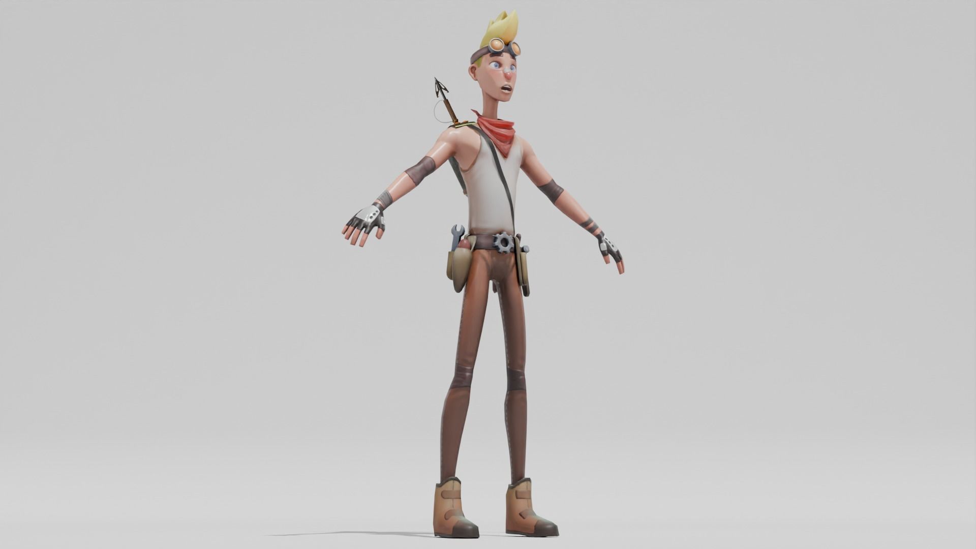 Armed Joey Low-poly 3D model_8