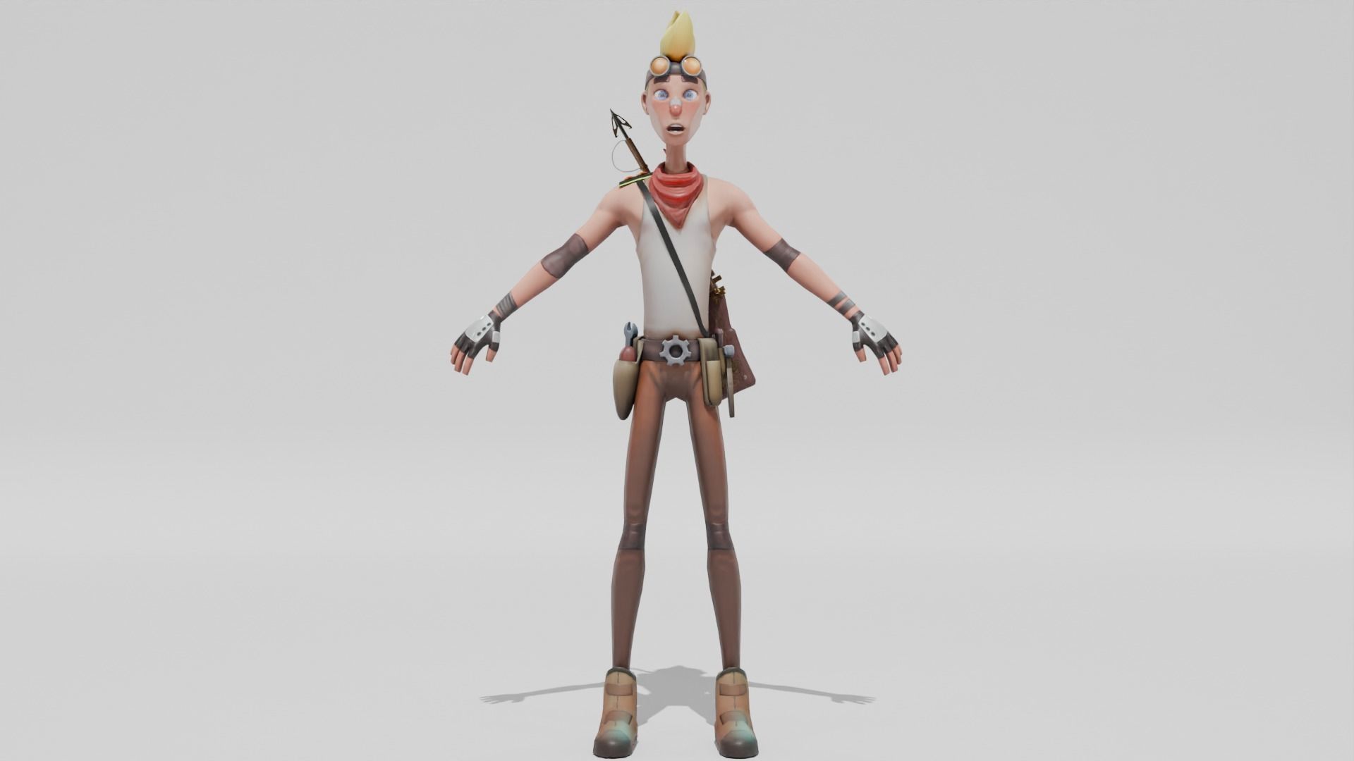 Armed Joey Low-poly 3D model_9