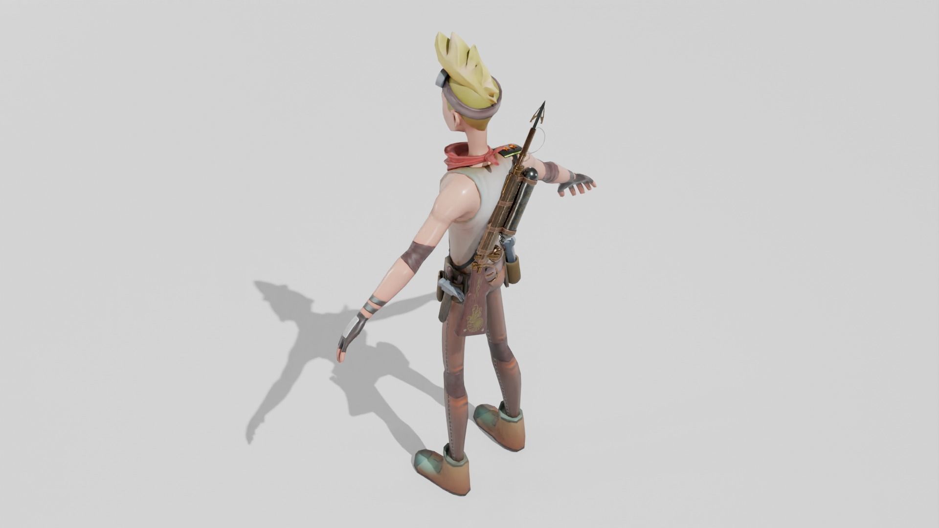 Armed Joey Low-poly 3D model_5