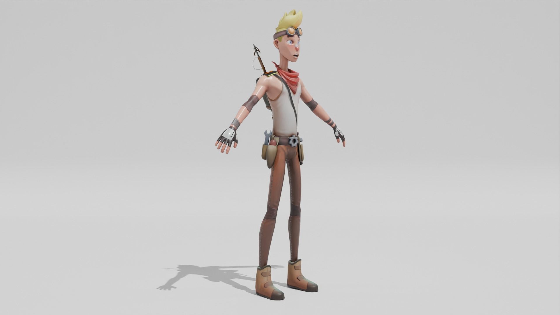 Armed Joey Low-poly 3D model_2