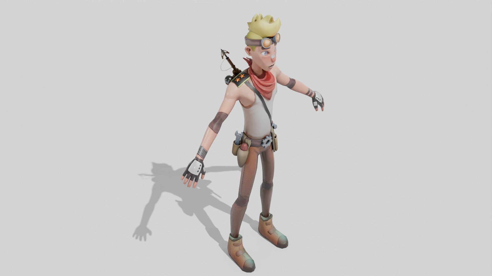 Armed Joey Low-poly 3D model_3