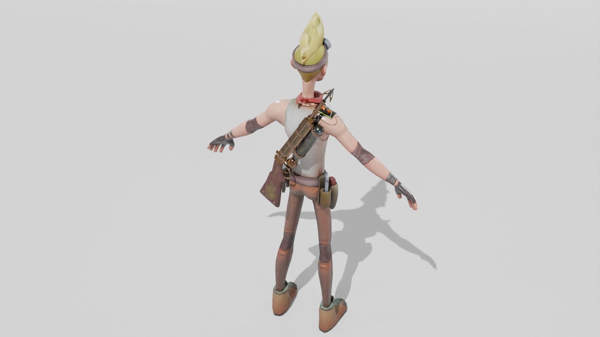 Armed Joey Low-poly 3D model_4