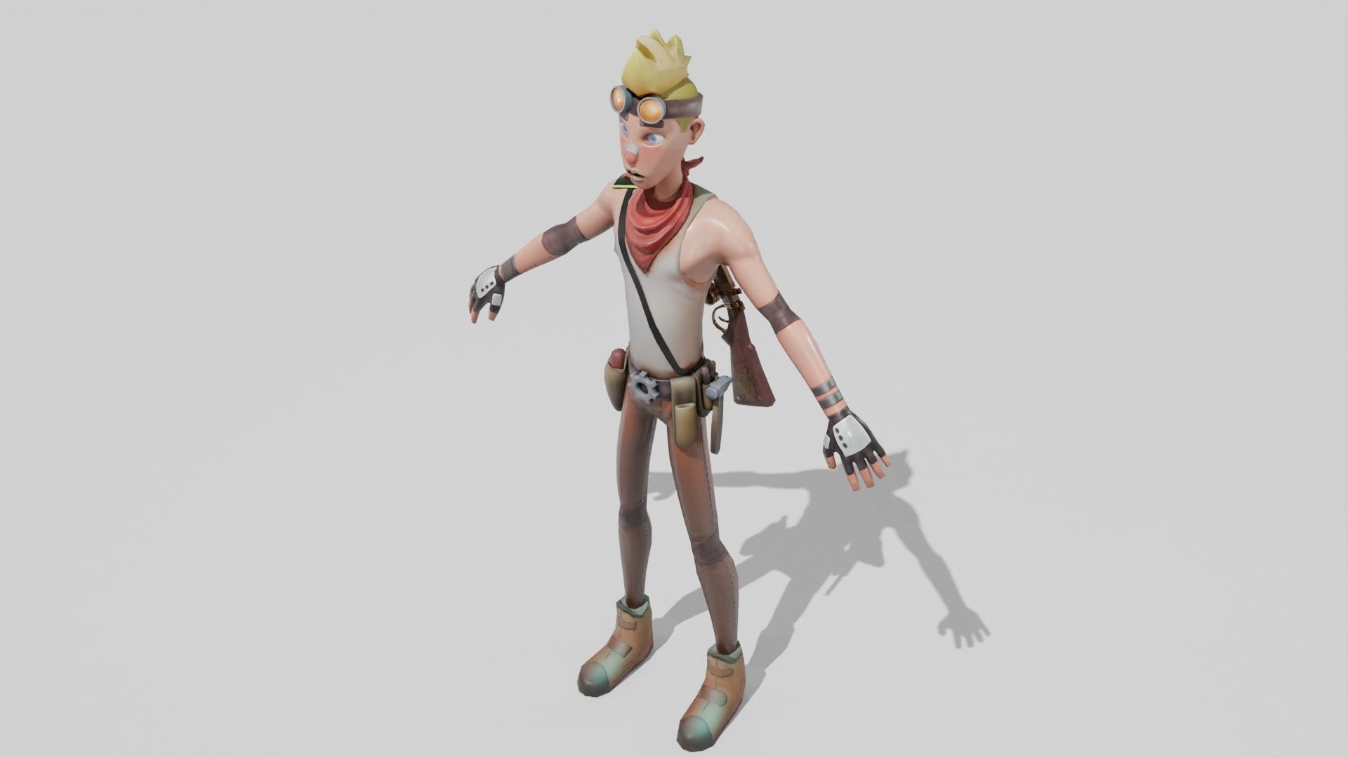 Armed Joey Low-poly 3D model_6