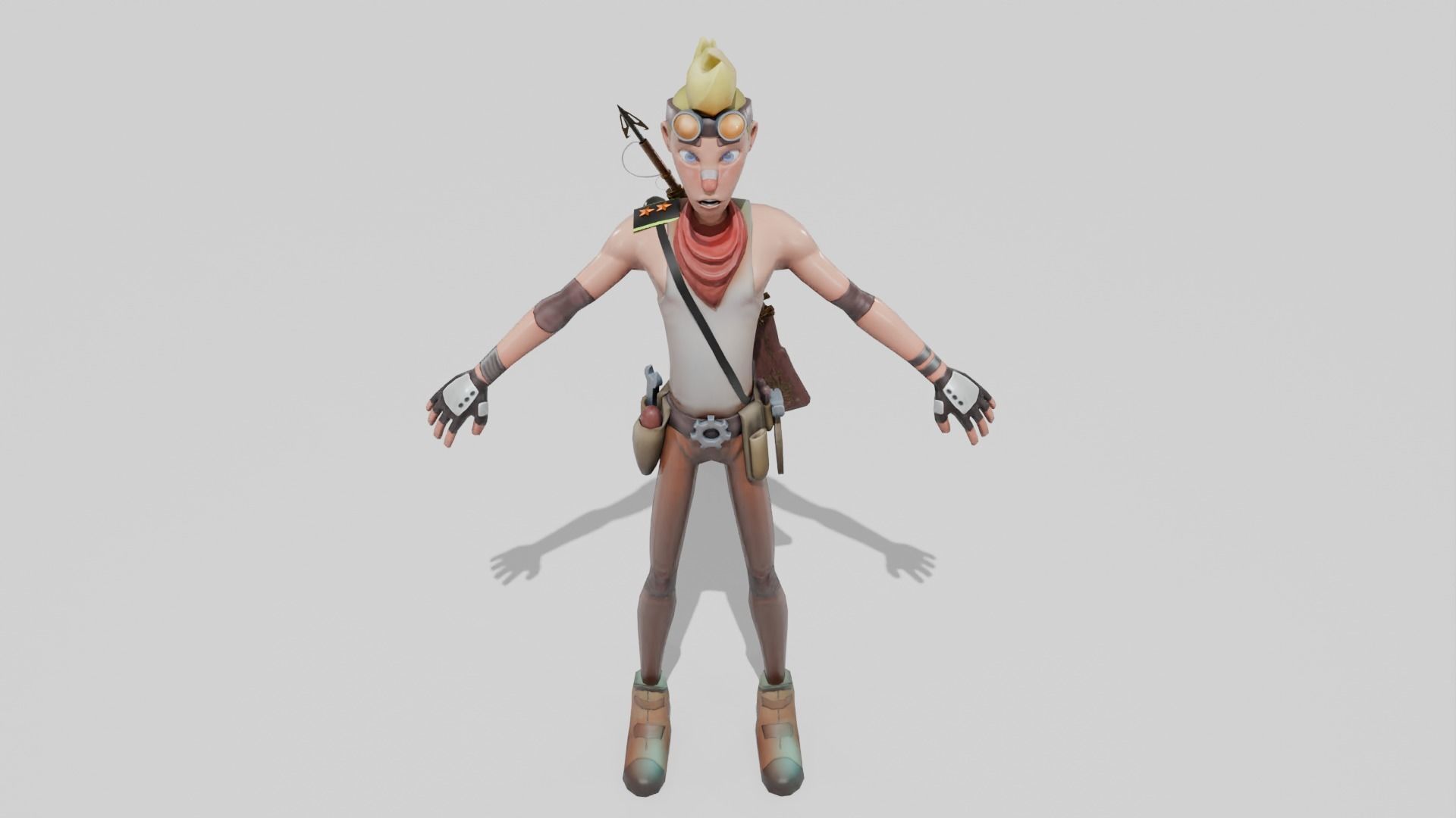 Armed Joey Low-poly 3D model_7