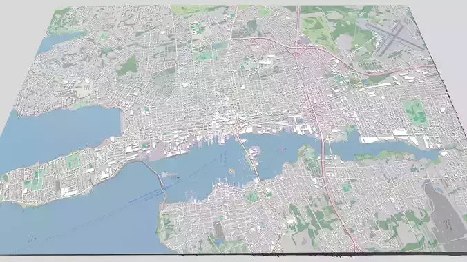 Cityscape New Bedford United States  3D model