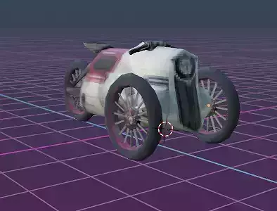 PSX Style Low-Poly Retro concept bike trike