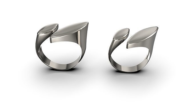 Adjustable Double Leaf Ring Free 3D print model