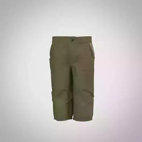 Crop Cargo Shorts Low-poly 3D model