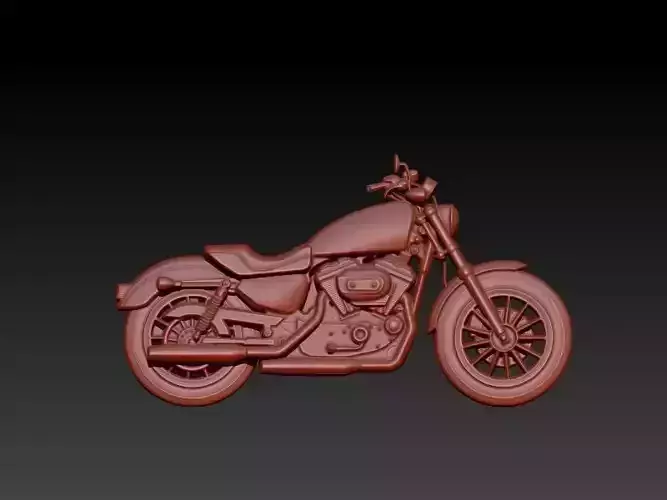 classic motorcycle relief 3D print model