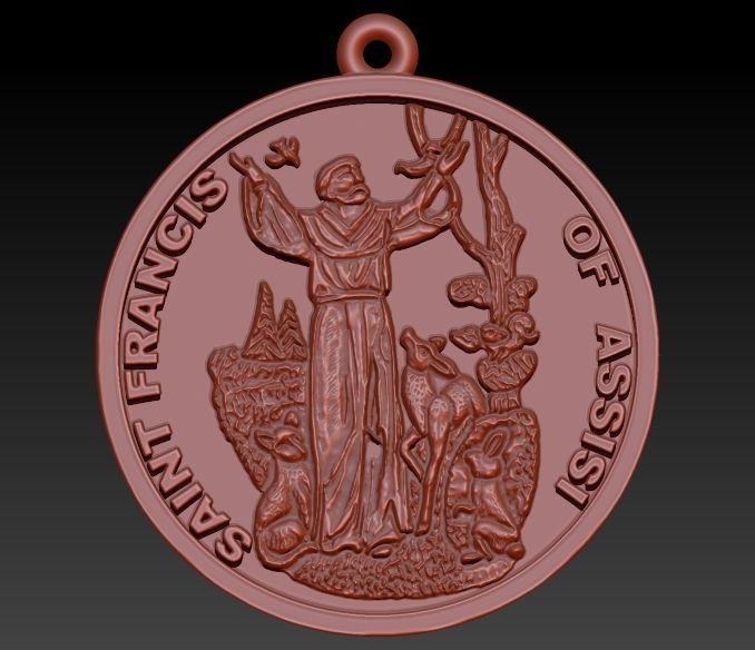 Saint Francis - Sao Francisco de Assis Pendant Necklace Jewelry 3D print model_1