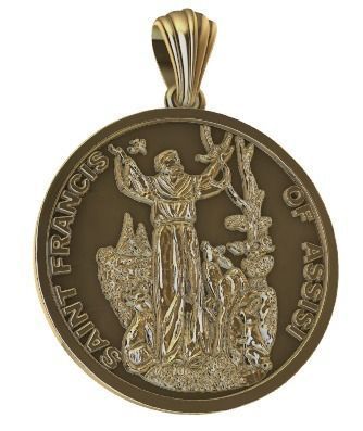 Saint Francis - Sao Francisco de Assis Pendant Necklace Jewelry 3D print model_7