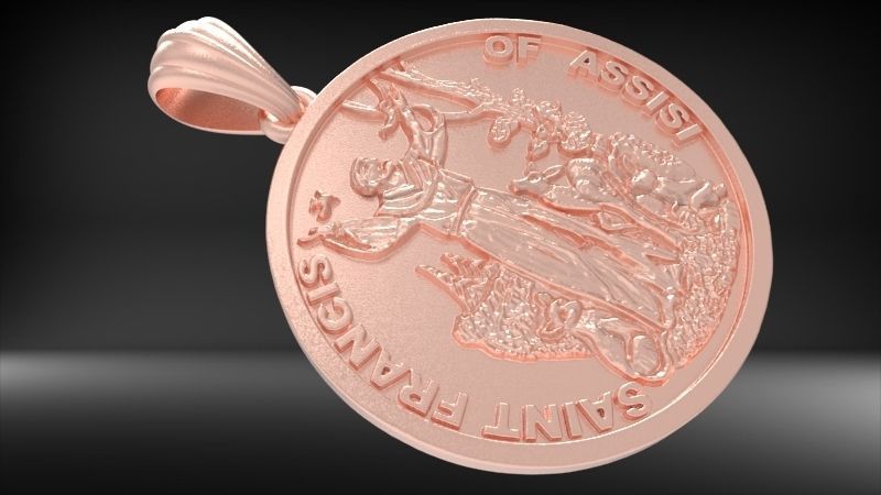 Saint Francis - Sao Francisco de Assis Pendant Necklace Jewelry 3D print model_2