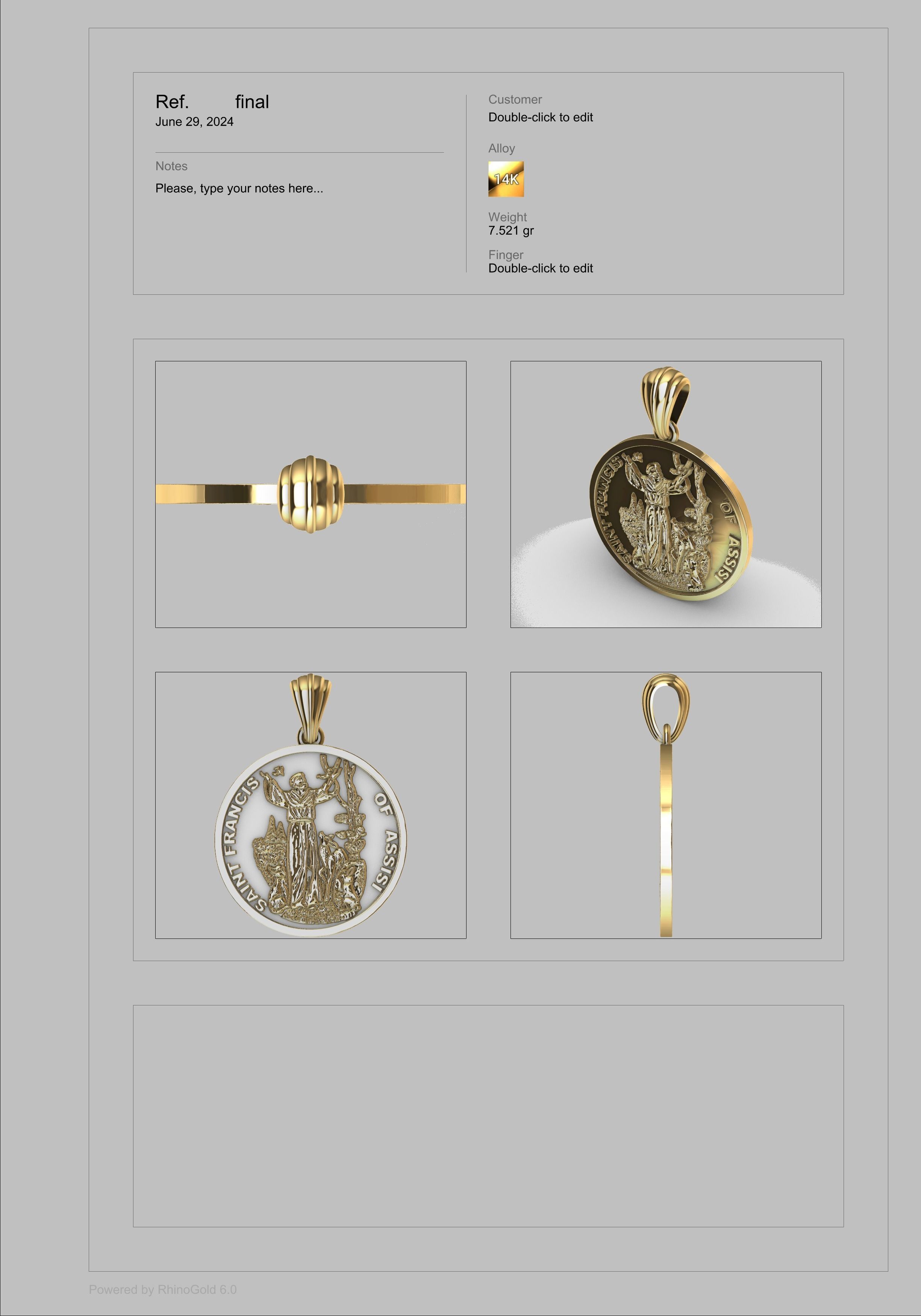 Saint Francis - Sao Francisco de Assis Pendant Necklace Jewelry 3D print model_35