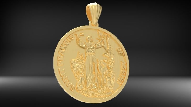 Saint Francis - Sao Francisco de Assis Pendant Necklace Jewelry 3D print model_25