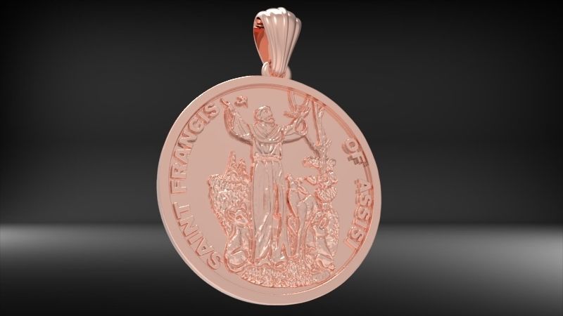 Saint Francis - Sao Francisco de Assis Pendant Necklace Jewelry 3D print model_22