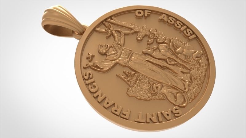 Saint Francis - Sao Francisco de Assis Pendant Necklace Jewelry 3D print model_31