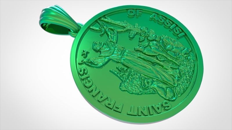 Saint Francis - Sao Francisco de Assis Pendant Necklace Jewelry 3D print model_5