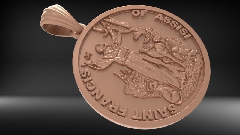 Saint Francis - Sao Francisco de Assis Pendant Necklace Jewelry 3D print model_3