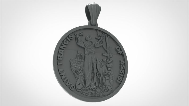 Saint Francis - Sao Francisco de Assis Pendant Necklace Jewelry 3D print model_16