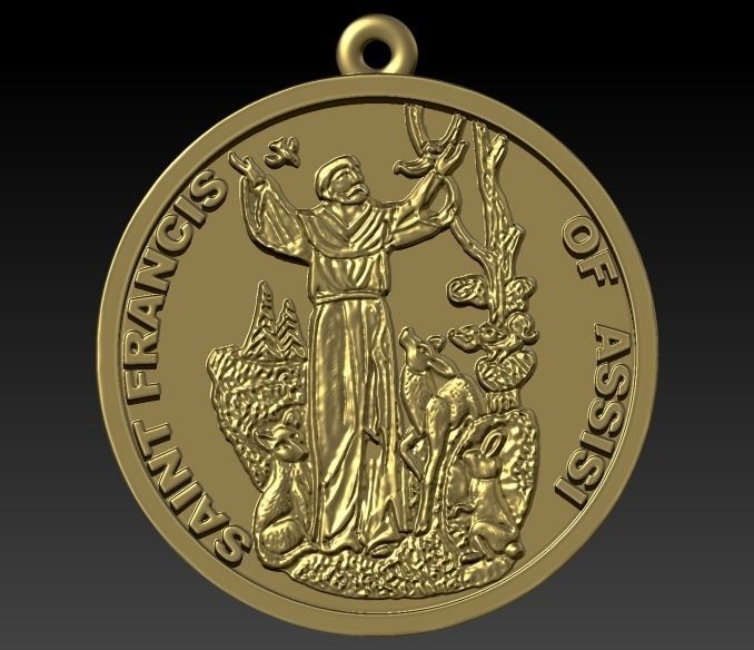 Saint Francis - Sao Francisco de Assis Pendant Necklace Jewelry 3D print model_11