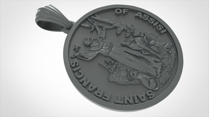 Saint Francis - Sao Francisco de Assis Pendant Necklace Jewelry 3D print model_30