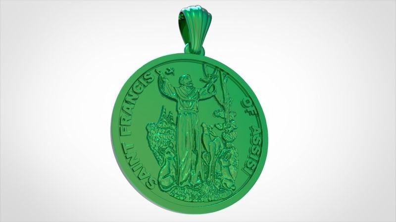 Saint Francis - Sao Francisco de Assis Pendant Necklace Jewelry 3D print model_20