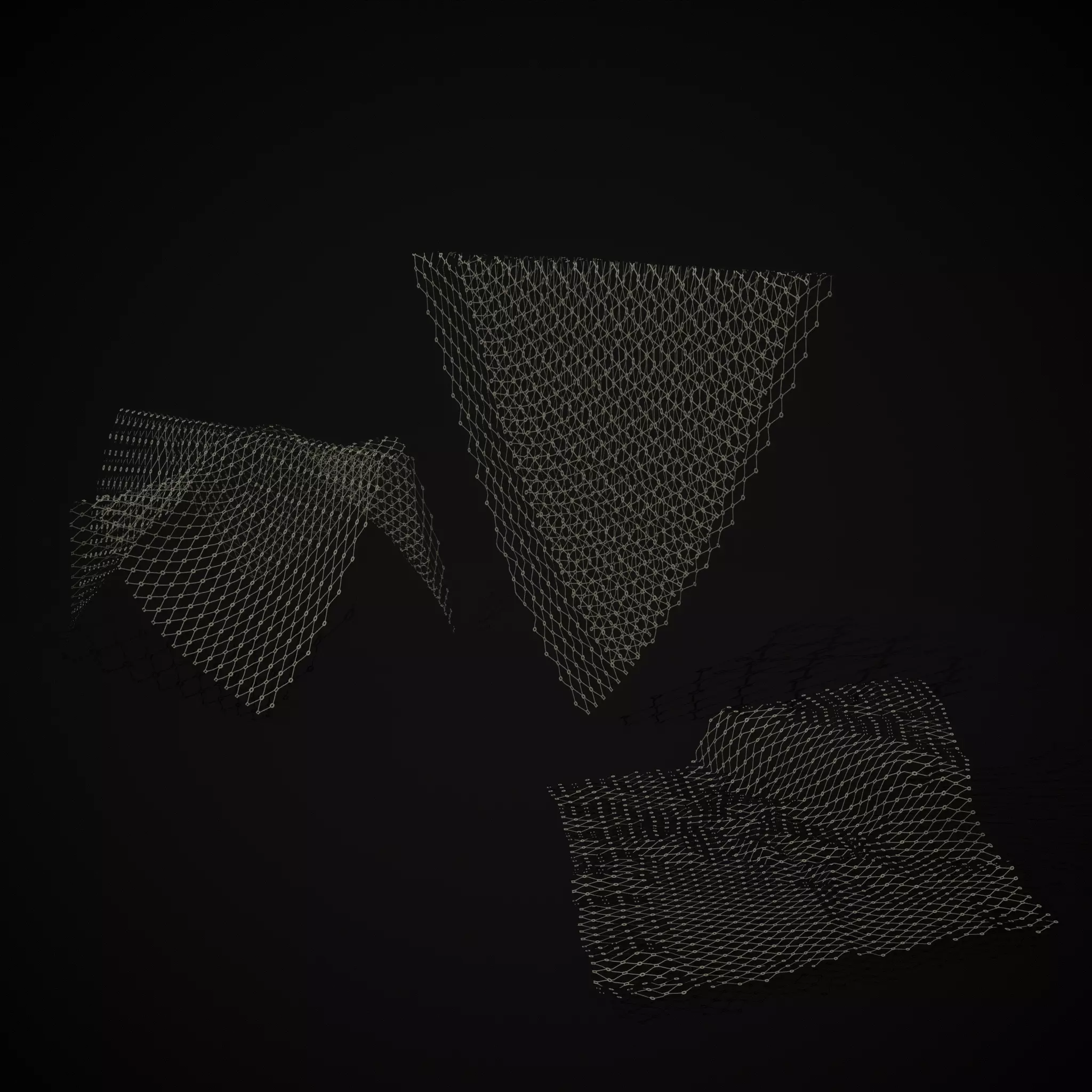 Hanging Fishing Nets Low-poly 3D model