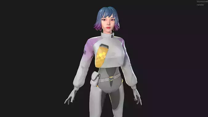 Sci-fi Girl Mira  Low-poly 3D model