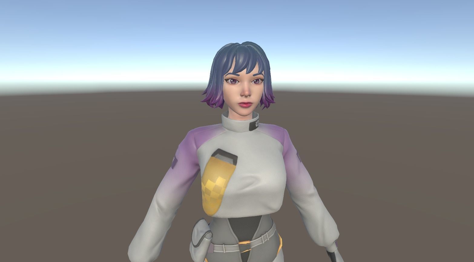 Sci-fi Girl Mira Low-poly 3D model_7