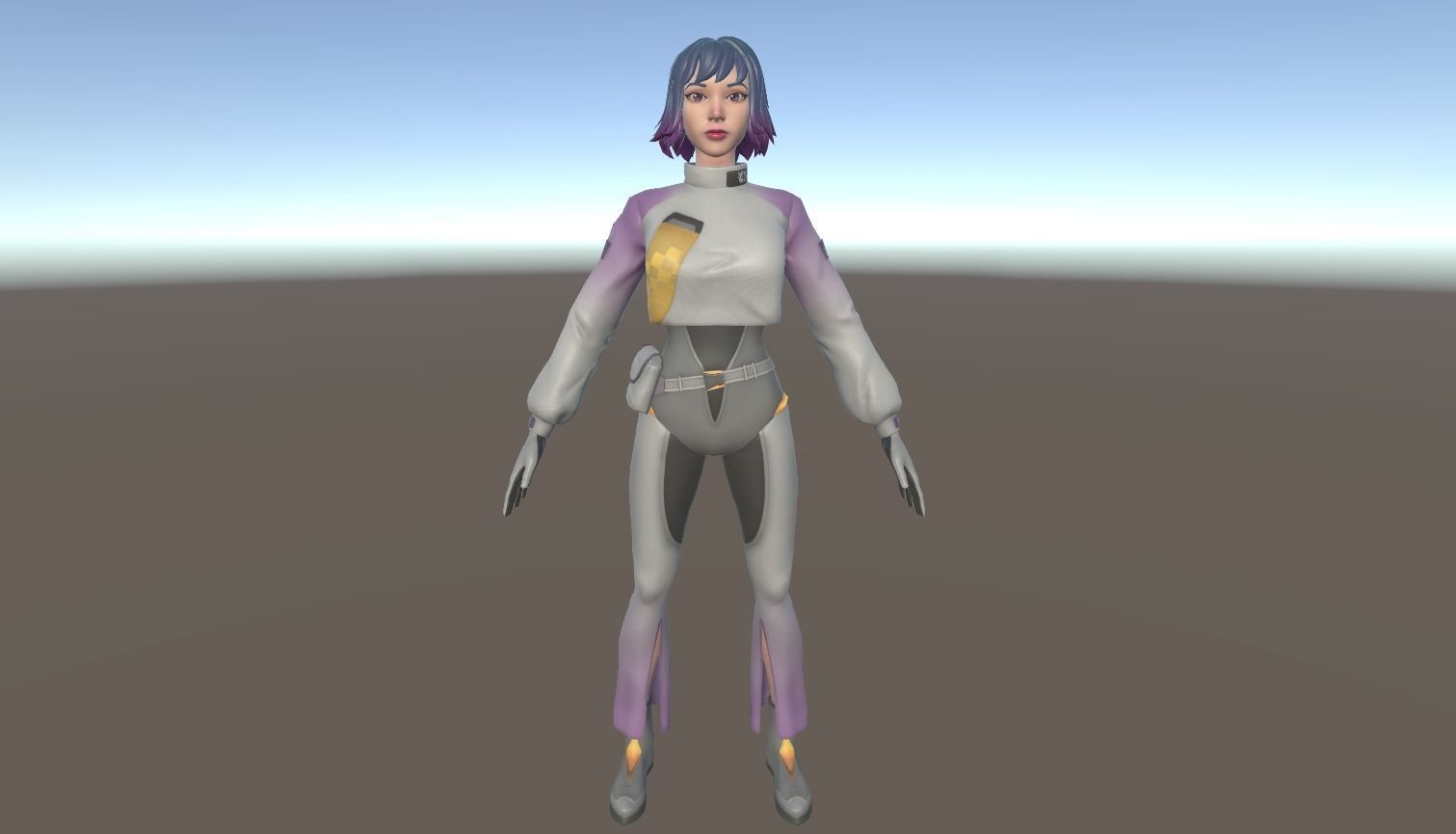 Sci-fi Girl Mira Low-poly 3D model_8