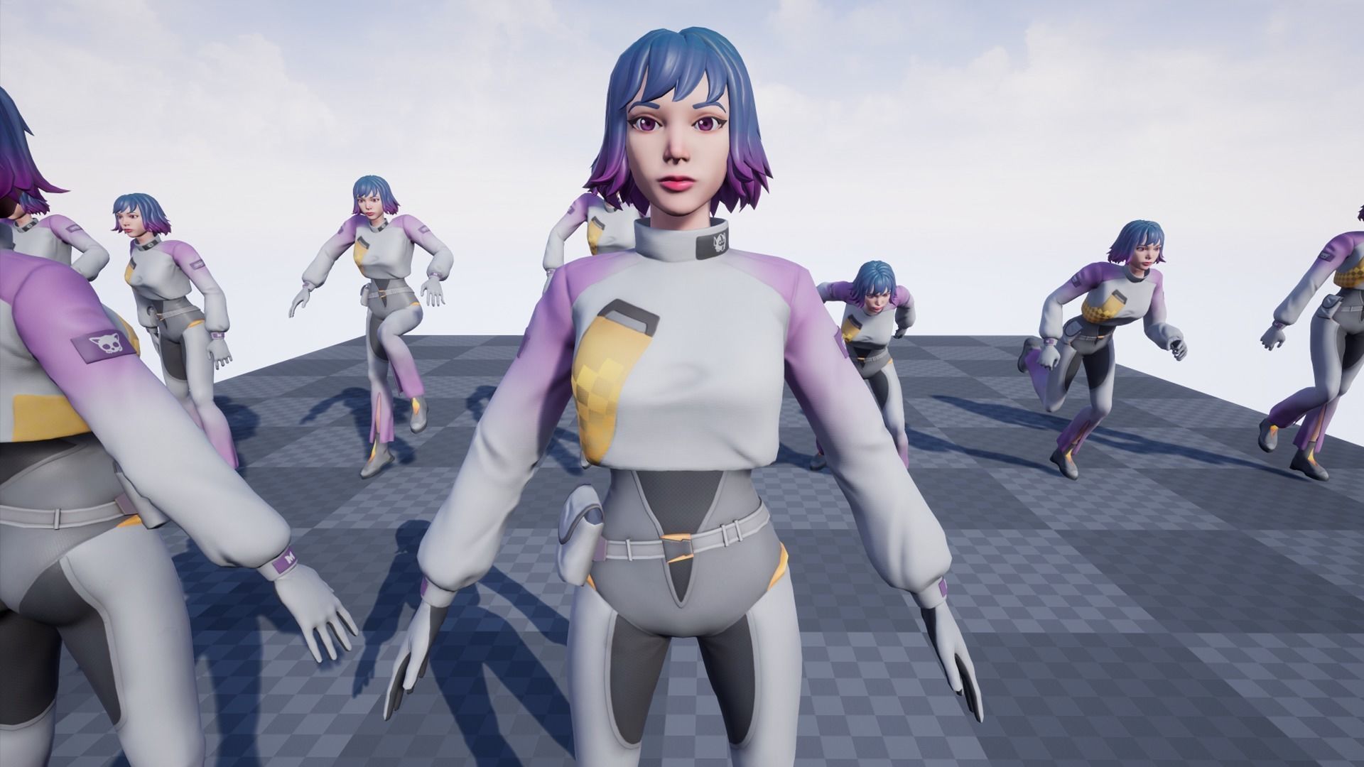 Sci-fi Girl Mira Low-poly 3D model_5