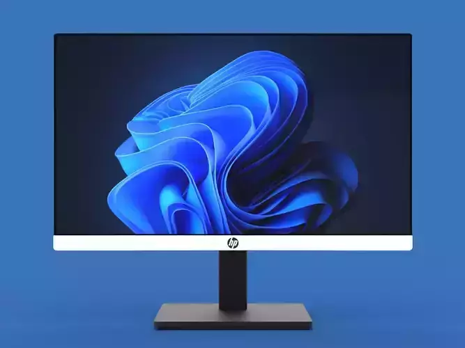 HP Computer Monitor Low-poly 3D model