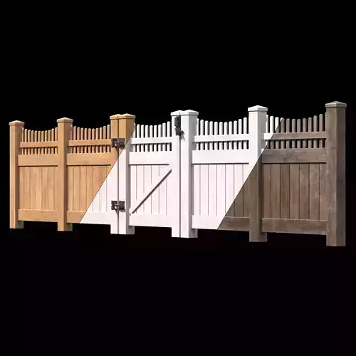 Wooden Fence set PBR 04