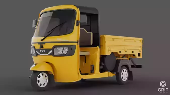 TRICYCLE - RICKSHAW - TUK TUK Low-poly 3D model Low-poly 3D model