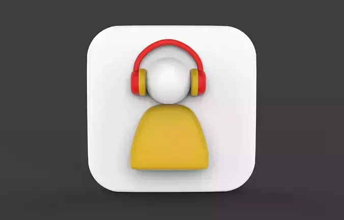 Customer Support icon 3D model